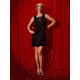 Платье с гипюром мини женское MINAKU: Party Dress, чёрное, размер 44