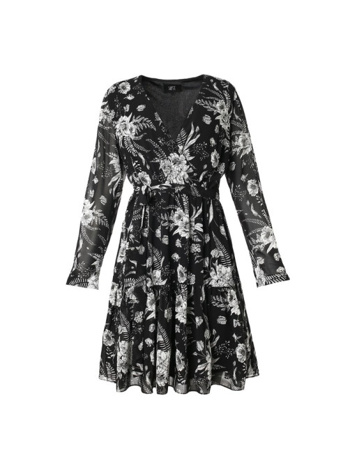 Платье мини женское MIST plus-size, размер 52, чёрное