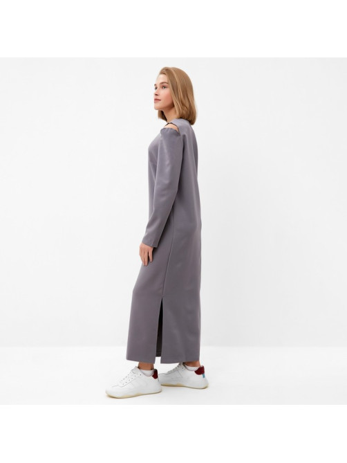 Платье с разрезами макси женское MINAKU: Casual collection, графит, размер 44