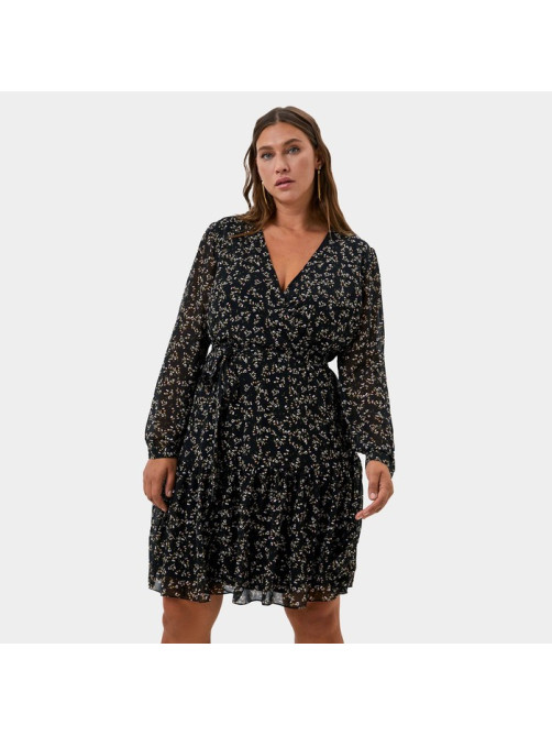 Платье мини женское MIST plus-size, размер 58, чёрное