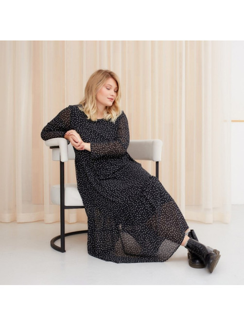 Платье миди женское MIST plus-size, размер 50, чёрное