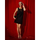Платье с гипюром мини женское MINAKU: Party Dress, чёрное, размер 42
