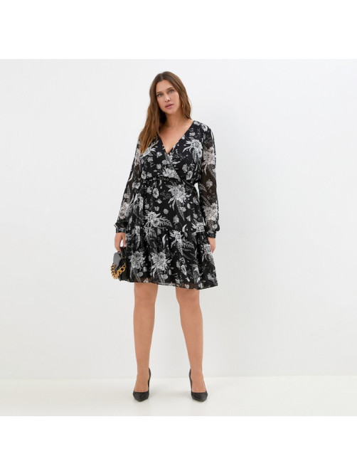 Платье мини женское MIST plus-size, размер 54, чёрное