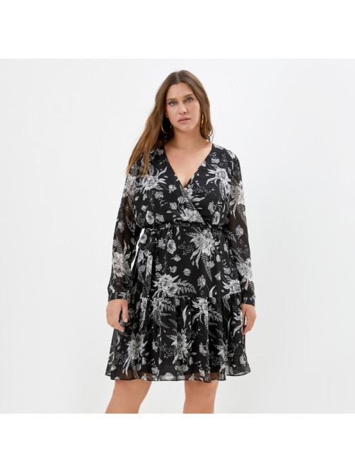 Платье мини женское MIST plus-size, размер 50, чёрное