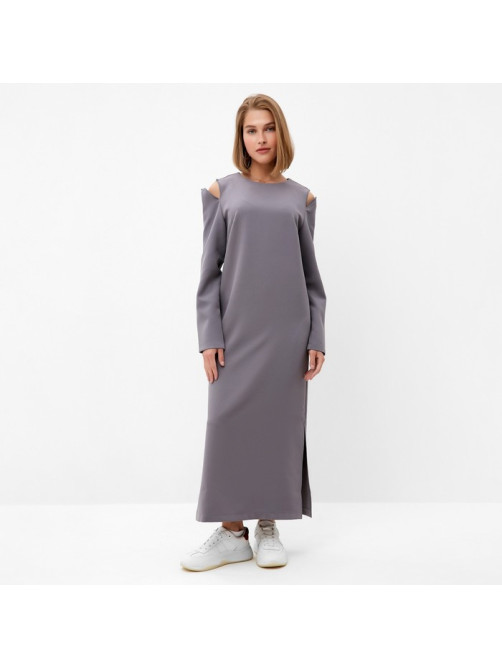 Платье с разрезами макси женское MINAKU: Casual collection, графит, размер 50