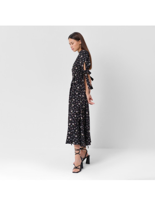 Платье миди женское MIST Flower, размер 42, чёрное