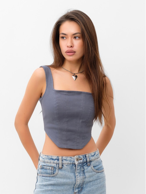 Корсет женский джинсовый MIST: Denim, размер 48, графит