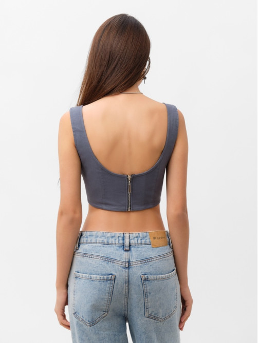 Корсет женский джинсовый MIST: Denim, размер 46, графит