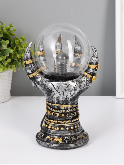 Плазменный шар «Ручища» серый 14×14×22 см RISALUX