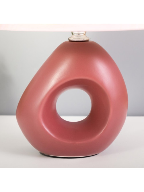Настольная лампа с абажуром RISALUX «Сигалия», Е14, 15 Вт бордовый, 15×15×28 см