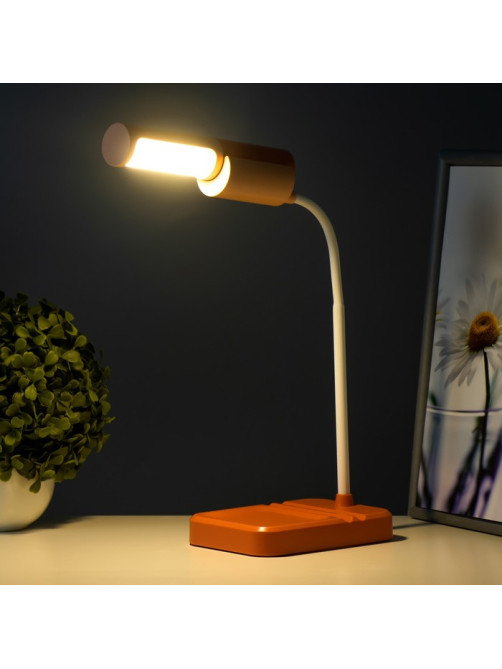 Настольная лампа «Лансер» LED 3.5 Вт USB АКБ красно-розовый 11×15×45 см RISALUX