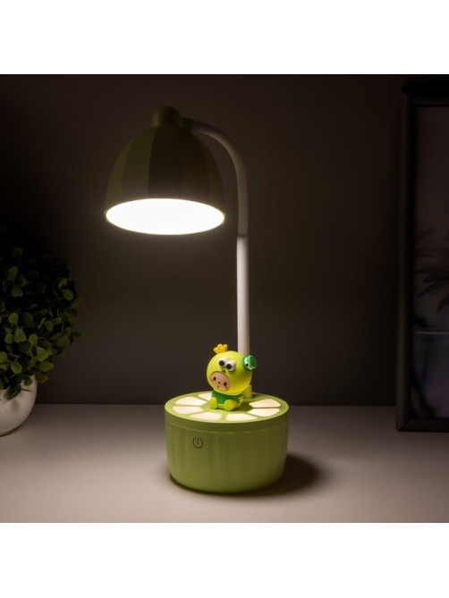 Лампа настольная «Мини лягушонок» LEd=3 режима 6.4 Вт USB салатовый 10×10×37.5 см RISALUX