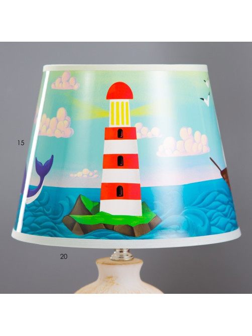 Настольная лампа с абажуром RISALUX «Морское побережье», Е14, 15 Вт, 20×20×32.5 см