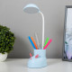 Лампа настольная «Ботинок лось» LED 3 режима 3 Вт USB органайзер синий 8×11×31 см RISALUX