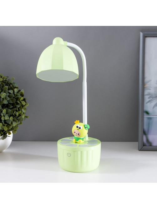 Лампа настольная «Мини лягушонок» LEd=3 режима 6.4 Вт USB салатовый 10×10×37.5 см RISALUX