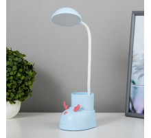 Лампа настольная «Ботинок лось» LED 3 режима 3 Вт USB органайзер синий 8×11×31 см RISALUX