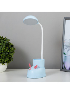 Лампа настольная «Ботинок лось» LED 3 режима 3 Вт USB органайзер синий 8×11×31 см RISALUX