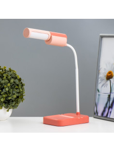 Настольная лампа «Лансер» LED 3.5 Вт USB АКБ красно-розовый 11×15×45 см RISALUX