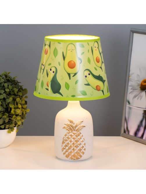 Настольная лампа с абажуром RISALUX «Ананас», Е14, 15 Вт, 20×20×32 см