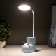 Лампа настольная «Ботинок лось» LED 3 режима 3 Вт USB органайзер синий 8×11×31 см RISALUX