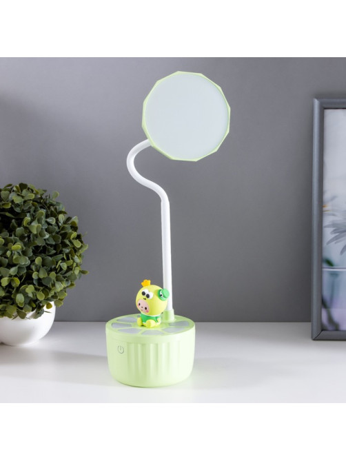 Лампа настольная «Мини лягушонок» LEd=3 режима 6.4 Вт USB салатовый 10×10×37.5 см RISALUX