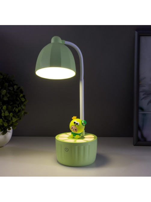 Лампа настольная «Мини лягушонок» LEd=3 режима 6.4 Вт USB салатовый 10×10×37.5 см RISALUX