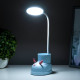 Лампа настольная «Ботинок лось» LED 3 режима 3 Вт USB органайзер синий 8×11×31 см RISALUX