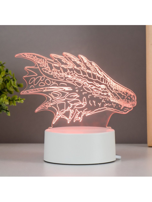 Светильник 3D RISALUX «Дракон», LED-ночник, белый 15×9.5×11 см
