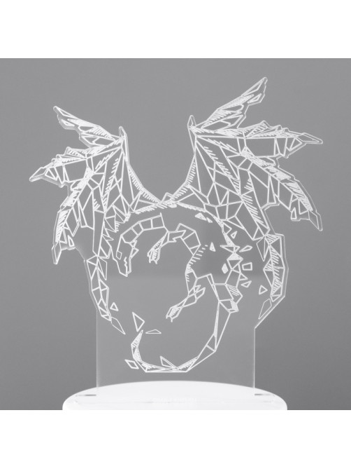 Светильник 3D RISALUX «Дракон», LED-ночник, RGB, от сети, 14.2×9.5×16 см