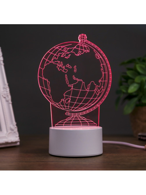 Светильник «Глобус» LED RGB от сети 9.5×11×18 см RISALUX