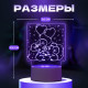 Светильник 3D RISALUX «Мышата», LED-ночник, RGB, от сети, 11.2×9.5×12.6 см