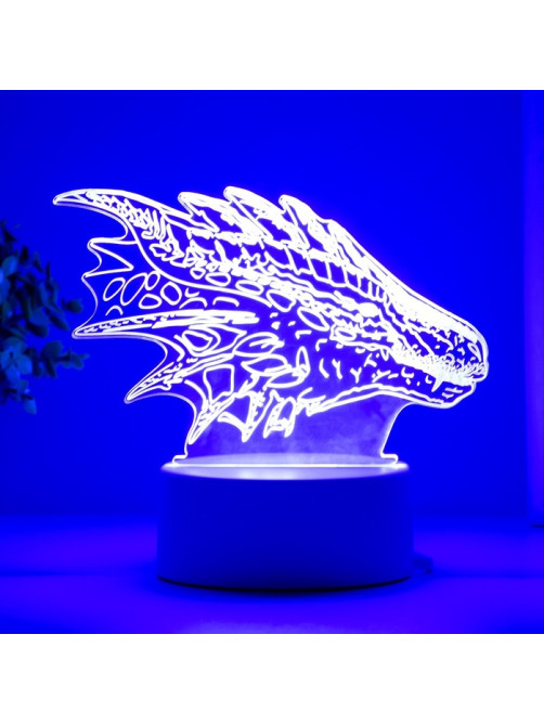 Светильник 3D RISALUX «Дракон», LED-ночник, белый 15×9.5×11 см