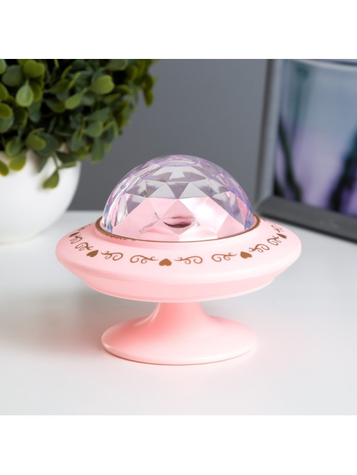Ночник-проектор «Фьюжн» LED 3хLR=44 диско, розовый 12×12×10 см RISALUX