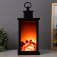 Ночник RISALUX «Камин», LED, 13×13×30 см, чёрный
