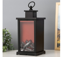 Ночник RISALUX «Камин», LED, 13×13×30 см, чёрный