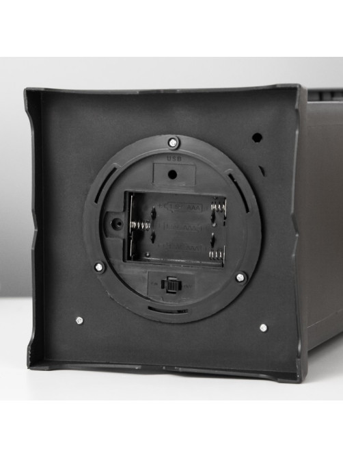 Ночник RISALUX «Камин», LED, 13×13×30 см, чёрный