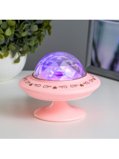 Ночник-проектор «Фьюжн» LED 3хLR=44 диско, розовый 12×12×10 см RISALUX