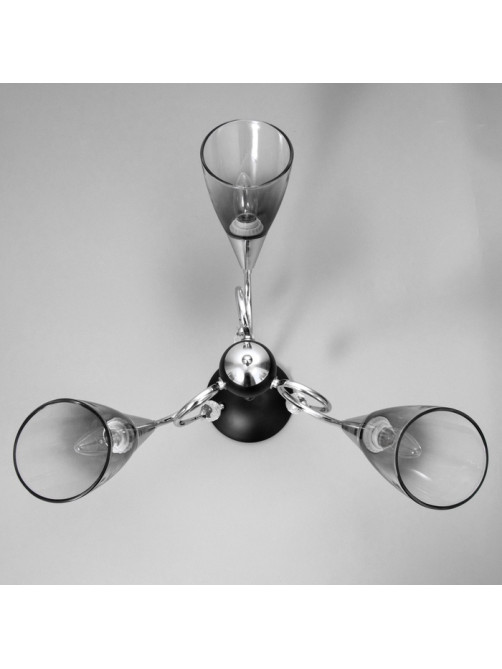Светильник потолочный BayerLux «Марианна», 3×Е27 40 Вт, чёрный, 69×69×32.5 см