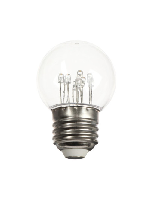 Лампа светодиодная, 6 LED, G45, Е27, 1 Вт, для белт-лайта, набор 10 шт., свечение тёплое белое