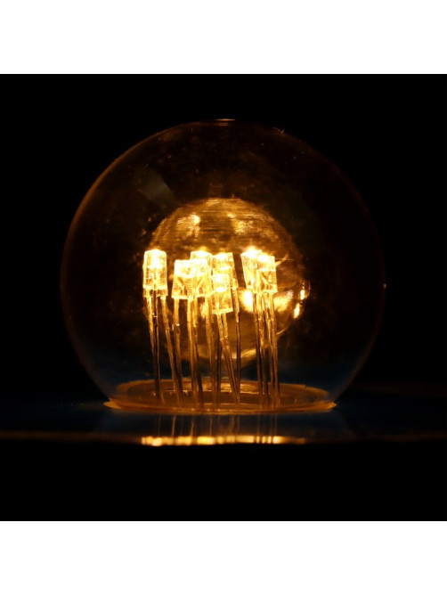 Лампа светодиодная, 6 LED, G45, Е27, 1 Вт, для белт-лайта, набор 10 шт., свечение тёплое белое