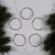 Набор гирлянд «Нить» 1 м роса, IP20, серебристая нить, 10 LED, свечение белое, 3 режима, батарейки AG13×3 (в комплекте), 5 шт.