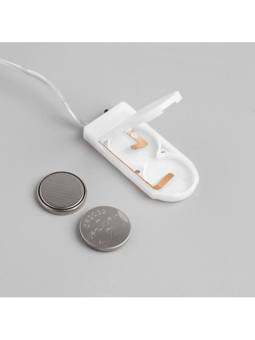 Гирлянда «Нить» 5 м, роса, IP20, серебристая нить, 50 LED, от батареек CR2032×2, свечение мульти