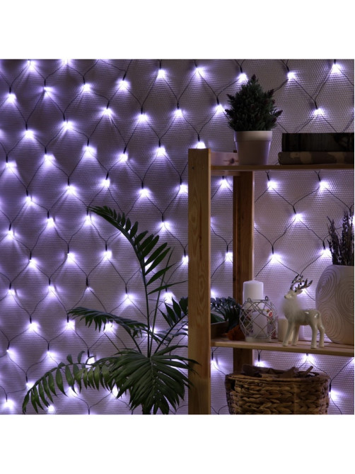 Гирлянда «Сеть» 2×2 м, IP20, тёмная нить, 224 LED, 8 режимов, 220 В, свечение белое