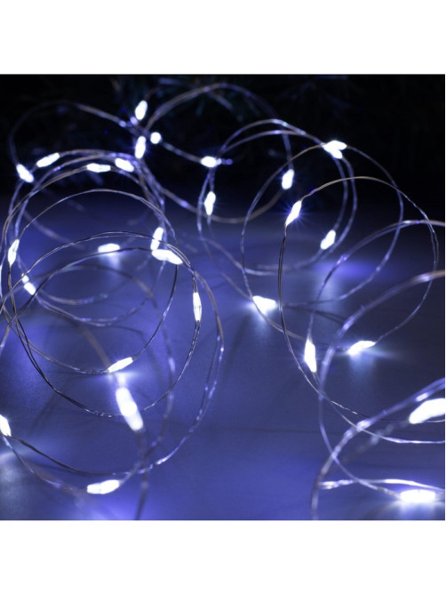 Гирлянда «Нить» 10 м, роса, IP20, серебристая нить, 100 LED, свечение белое, 12 В