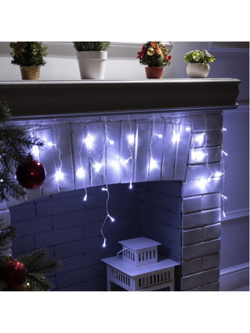 Гирлянда «Бахрома» 3×0.5 м, IP20, прозрачная нить, 80 LED, свечение белое, 8 режимов, 220 В
