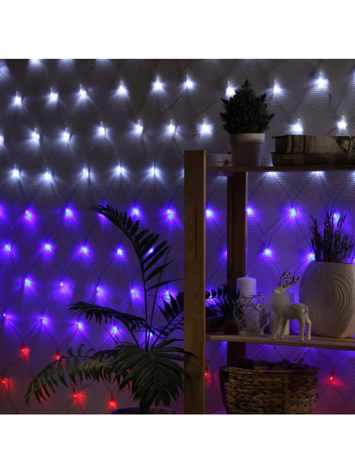 Гирлянда «Сеть» 1.6×1.6 м, IP20, прозрачная нить, 144 LED, свечение «Флаг России», 220 В