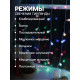 Гирлянда «Занавес» 2×1.5 м с насадками «Шарики», IP20, прозрачная нить, 360 LED, свечение мульти, 8 режимов, 220 В