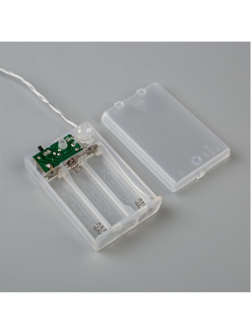 Гирлянда «Нить» 2 м, IP20, прозрачная нить, 20 LED, свечение белое, 2 режима, AAх3