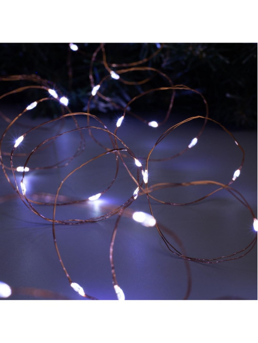 Гирлянда «Нить» 10 м, роса, IP20, медная нить, 100 LED, свечение белое, 12 В