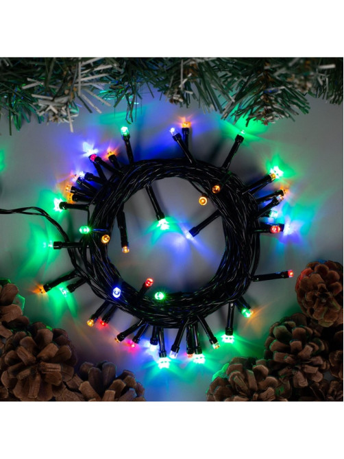 Гирлянда «Нить» 5 м, IP20, тёмная нить, 50 LED, 8 режимов, 220 В, свечение мульти